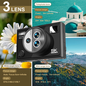 New Arrival Wifi 5k Photography 3 Lens <b>Camera</b> 64MP Photo With 2.8 Inch Screen for Digital High-definitio Shoot New Arrival Wifi - Product Image 4