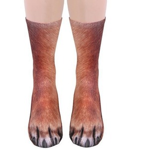 Transfert de <span class=keywords><strong>chaleur</strong></span> dessin animé 3D Animal patte forme drôle chaussettes créatif pied pieds chat <span class=keywords><strong>chien</strong></span> pattes Halloween fête stéréoscopique chaussettes - Product Image 1