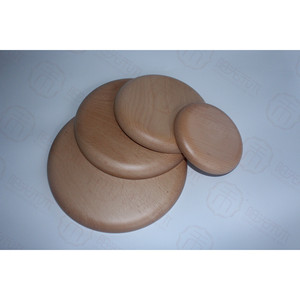 Juego de platos redondos de madera de haya, aptos para alimentos, para té, café, uso en hoteles - Product Image 3