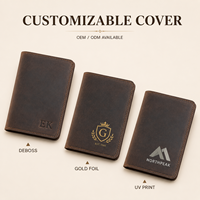 Carnet de notes en cuir vieilli personnalisé en gros avec couverture, journal rechargeable, porte-cartes, 100 feuilles, logo personnalisé, pour entreprises