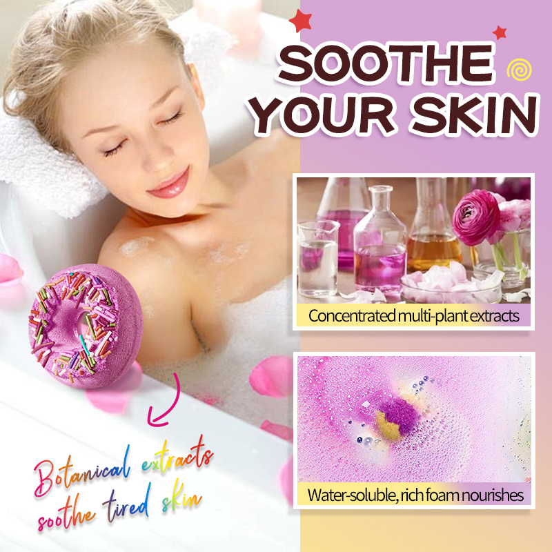 All-English Sadoer Macaroon Donut Bath Salt Ball Clean Body Bath Salt for Cross-Border Foreign Trade Wholesale