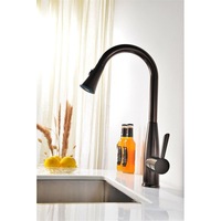 Robinet de cuisine moderne minimaliste en cuivre chromé avec douchette extractible, eau chaude et froide, monotrou, grand robinet 4150
