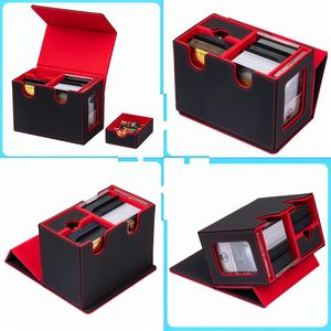 Boîte à cartes en cuir PU fenêtrée, écologique, amusante, imperméable et légère pour 160+ cartes <span class=keywords><strong>Yu</strong></span>-<span class=keywords><strong>Gi</strong></span>-<span class=keywords><strong>Oh</strong></span>, Magic, Commander, jeux d'intérieur - Product Image 1