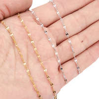 Tahan air baja tahan karat berlapis emas 0.4mm kawat 3.7*2.0mm rantai bibir kerajinan memangkas rantai tautan untuk DIY pembuatan gelang kalung