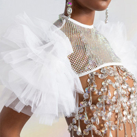 Fantaisie goutte de rasoir en cristal chaîne de corps Top femmes fait à la main harnais Sexy soutien-gorge chaîne bijoux accessoires pour la fête