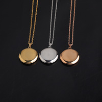 Nouveau Style Vintage délicat 3 couleurs en acier inoxydable collier rond en acier inoxydable cachette secrète médaillon de Photo collier boîte de Photos