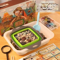 Boîtes mystères de gemmes à déterrer, packs de cristaux, jouet d'archéologie artisanal pour enfants, pour la recherche de minerais d'or et de pierres précieuses