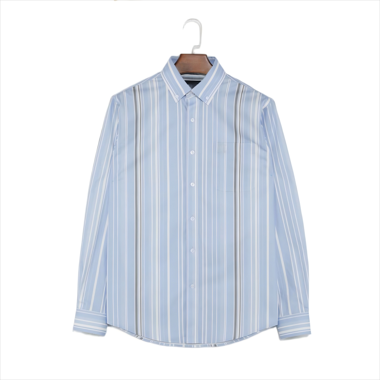 Camisa de rayas de manga larga para hombre rojo 22731 ROJO