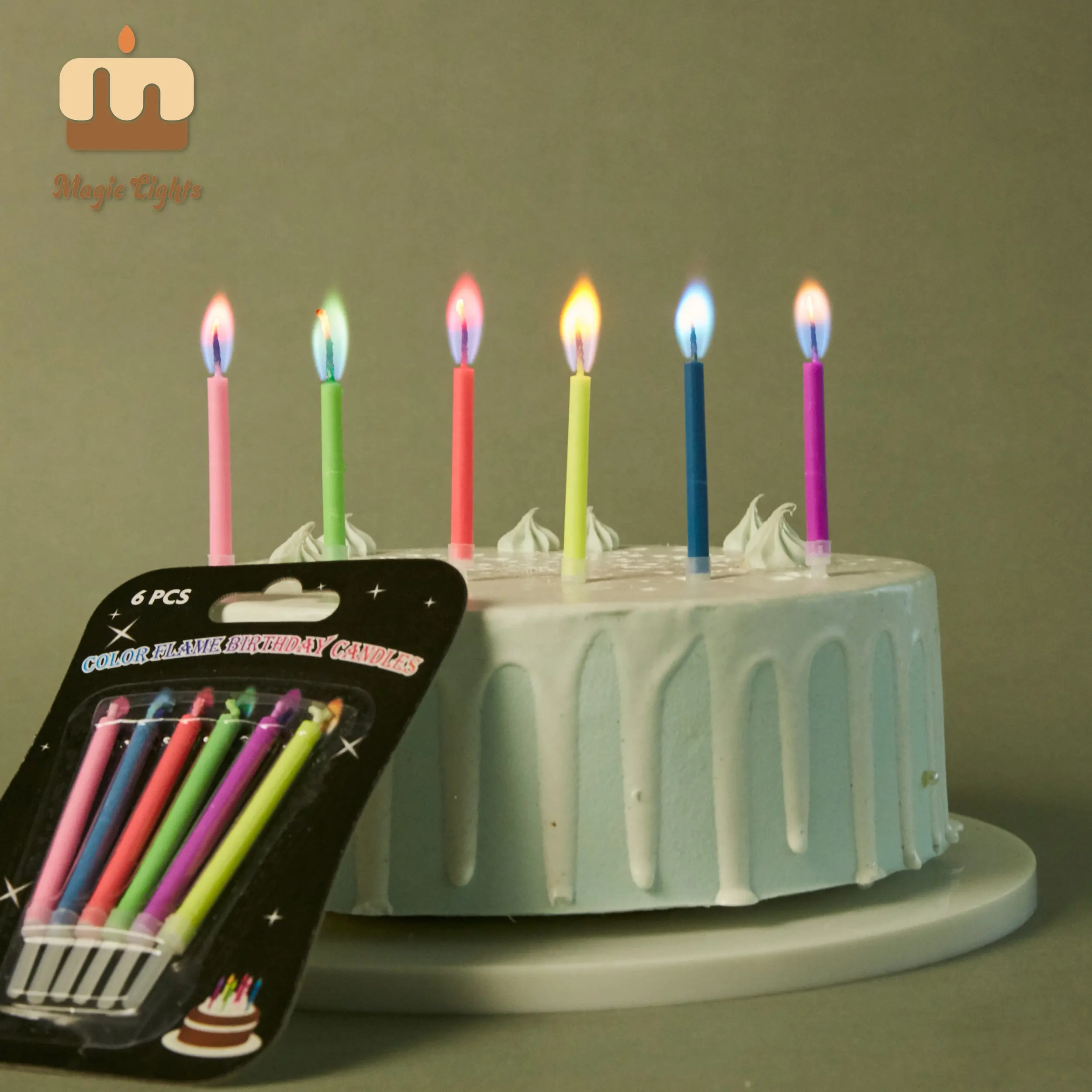 Fabrik Herstellung Bulk Geburtstags feier Cotton Stick Paraffin Wachs Farbe Flame Cake Candle für Geburtstag und Hochzeit