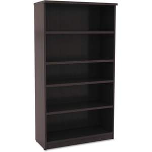 Librería Alera Valencia Series Espresso de cinco estantes, 31.75w x 14d x 64.75h, elegantes estanterías para libros - Product Image 2