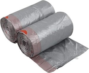 Bolsas de Basura con Cordón, Bolsas Pequeñas para Desechos, para Oficina, Dormitorio, Baño, sin Perfume, Blancas, Altas, para Cocina - Product Image 1