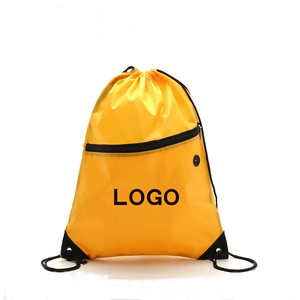 Wholesale Custom 210D Polyester Sport Backpack Drawstring Backpack High Quality Promotional Drawstring Bag With Zipper Pocket