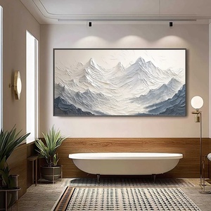 Peinture à l'huile acrylique texturée minimaliste, nature morte, faite à la main, art mural abstrait, décoration moderne neutre, toile originale, hall d'hôtel - Product Image 2