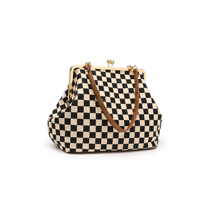 Sac à main à carreaux de design tendance, pochette classique grande capacité, sac à bandoulière pour les soirées et les occasions sociales