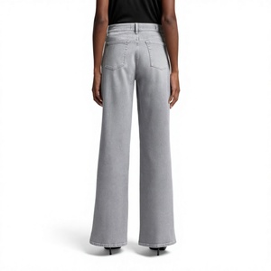 Jeans de Mezclilla de Cintura Alta para Mujer, con Logotipo Personalizado, Pierna Ancha, Estilo Baggy, Rectos, Tipo Mom Jeans, Casuales, Moda Urbana - Product Image 4