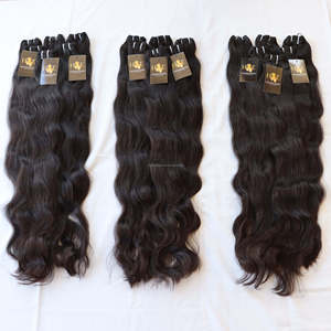 Vente en gros de cheveux vierges non traités, paquets de tissage de cheveux humains indiens bruts, cuticules brésiliennes vierges alignées - Product Image 1
