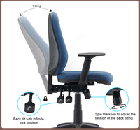 Silla de Oficina Ergonómica, Ajustable en Altura, de Alta Calidad, Cómoda y Moderna, con Tapicería de Tela