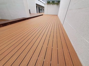 Chất lượng cao Châu Âu Thiết kế ngoài trời boong WPC chất liệu độ bóng cao chải kết thúc gỗ sàn nhựa composite decking Board - Product Image 3