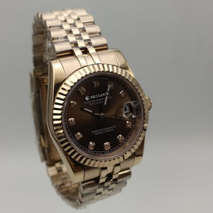 Montre à mouvement mécanique japonais NH35 avec boîtier en acier inoxydable et cadran en diamant, style business de luxe - Product Image 5