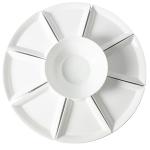 Khô Nuts hiển thị trường hợp Snack và Dip xoay phục vụ khay trái cây khô món ăn Dispenser gốm Platter lười biếng Susan chia khay - Product Image 1