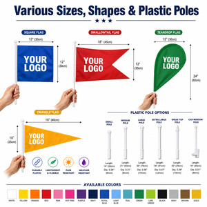 Bandera Pequeña Personalizada con Logotipo, Mini Guirnalda con Asta para Eventos Deportivos, Desfiles, Publicidad, Festivales, Decoración de Fiestas - Product Image 3