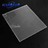 Feuille diffuseur de lumière prismatique optique transparente, feuilles diffuseur prismatiques en plastique pour luminaires