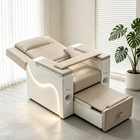 Fauteuil de pédicure électrique multifonctionnel pour salon de manucure, extension de cils, soin des pieds, avec bain de pieds massant à remous