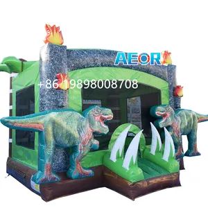 Bouncy inflável gigante de dinossauro, combo de animais para crianças, uso ao ar livre, casa de salto comercial