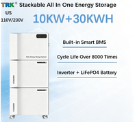 Batterie solaire tout-en-un empilable LiFePO4 10kW 30kWh avec BMS, 110V/230V monophasé US, 8000 cycles