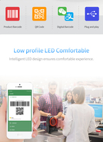 Scanner de codes à barres de bureau, lecteur de codes à barres QR filaire USB mains libres, détection d'image de code à barres 1D 2D pour entrepôt, supermarché