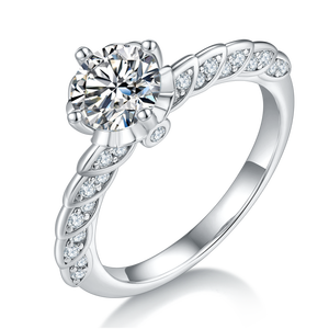 Anillo de Diamante de Laboratorio J&C Luxury de 1 Quilate, Color D, Corte Redondo, Plata S925, Joyería Fina, Anillo de Compromiso para Mujer - Product Image 6