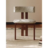 Ensemble de chaises de salle à manger de style nordique moderne, durables et haut de gamme, avec dossier en tissu, en bois massif, style rétro français, non pliables, meubles pour la maison