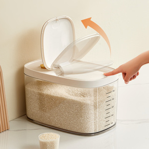 Cereales a prueba <span class=keywords><strong>de</strong></span> humedad Arroz <span class=keywords><strong>Almacenamiento</strong></span> <span class=keywords><strong>de</strong></span> alimentos secos Gran capacidad 5 9 Kg <span class=keywords><strong>Almacenamiento</strong></span> Cubo <span class=keywords><strong>de</strong></span> arroz Dispensador <span class=keywords><strong>de</strong></span> granos con tapa Taza medidora - Product Image 4