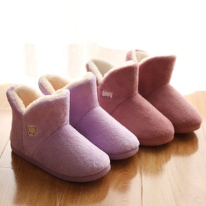 Women Men <strong>Winter</strong> Ankle Flat Snow Boot Fleece Plush Home <strong>Warm</strong> Indoor Slip-On Bootie - Product Image 3