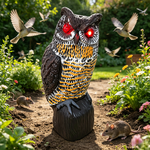 Répulsif Solaire Radar Laser Réaliste Contre les <span class=keywords><strong>Oiseaux</strong></span> avec Panneau Solaire Automatique et Appel Réaliste <span class=keywords><strong>d</strong></span>'Huette pour Jardin et Patio – Prêt à Expédier - Product Image 5