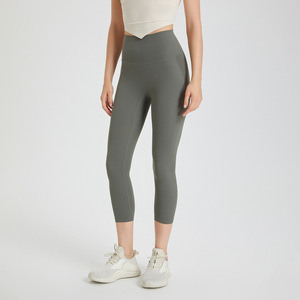 Wholesale Women's High Waist Capri Yoga Leggings Butt Lifting 7/8 Workout Pants No Camel <b>Toe</b> Buttery Soft Running Activewear - Product Image 1