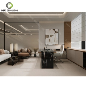 Conjunto de Muebles de Oficina Modernos de Alta Calidad, Escritorio de Oficina para CEO de Madera y Mármol, Escritorio Gerencial Moderno en Forma de L con Almacenamiento - Product Image 3