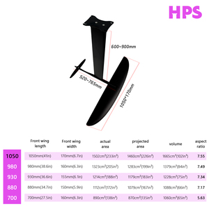 AXIS HPS 1050 บอร์ดไฮโดรฟอยล์คาร์บอนประสิทธิภาพสูง เสา/ลำตัว/ปีกหน้า สำหรับ WingFoil โต้คลื่นดาวน์วินด์ ฟอยล์เซิร์ฟ JFS HPS 1050 Li - Product Image 2