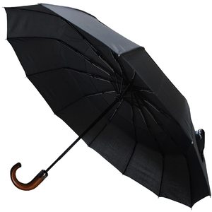 <span class=keywords><strong>Parapluie</strong></span> <span class=keywords><strong>pliant</strong></span> 3 <span class=keywords><strong>de</strong></span> conception d'affaires pour hommes <span class=keywords><strong>haut</strong></span> <span class=keywords><strong>de</strong></span> <span class=keywords><strong>gamme</strong></span> avec manche en bois Crook fort coupe-vent fermeture ouverte automatique pour adultes - Product Image 2