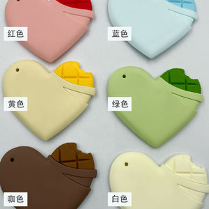 Gantungan Kunci PVC Bentuk Hati Logo Kustom 2d 3d Lucu Promosi Gantungan Kunci Cokelat Hati Lucu Logo Kustom - Product Image 3