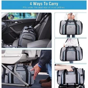 Free Sample Pet <b>Carrier</b> 4 Sides Expandable Pet <b>Carrier</b> <b>Soft</b>-Sided Dog <b>Cat</b> <b>Carrier</b> Travel Bag with Shoulder Strap Fleece Pet - Product Image 6