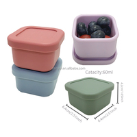 Conteneur à sauce en silicone de qualité alimentaire, mini-gobelet à condiments étanche, sans BPA, conteneur portable pour vinaigrette pour boîte à lunch bento