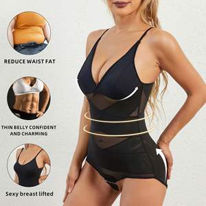 Body sans couture Shapewear femmes ventre contrôle taille formateur corps complet Shaper <span class=keywords><strong>sous</strong></span> <span class=keywords><strong>robe</strong></span> col en V soutien-gorge <span class=keywords><strong>combinaison</strong></span> - Product Image 2