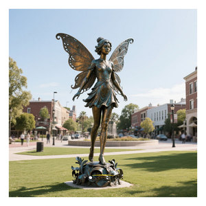 Estatuas de hadas de latón personalizadas Estatua de cobre de tamaño real moderna para exteriores Esculturas de hadas de metal de bronce para Decoración - Product Image 1