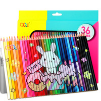 Boîte cadeau de crayons de couleur puzzle 36 couleurs avec 4 motifs de dessins animés pour enfants, fournitures de dessin et de coloriage DIY