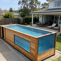 Piscine pour enfants de luxe de 8 pieds (2 m) avec mini spa chauffé, jacuzzi à eau chaude, cascade, mosaïque, débordement, en fibre de verre