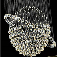 De luxe décoratif nordique de mariage moderne lobby artistique verre maison contemporain élégant led lustre en cristal