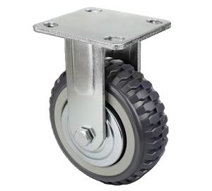 Roulettes pivotantes robustes en PVC gris de 6 et 8 pouces pour chariots et charioteries - Product Image 2