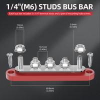 Barre de bus de batterie au sol de qualité 12V Marine étanche 48V 150A bornier 2 vis autotaraudeuses 5 barres isolantes M6 pour 12-28