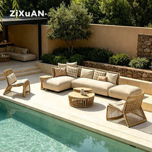 Muebles de Jardín para Hoteles y Restaurantes, Conjuntos de Sofás Modernos, Sillas de Patio, Tumbonas de Lujo Impermeables para Exteriores, Sofá de Ratán - Product Image 5